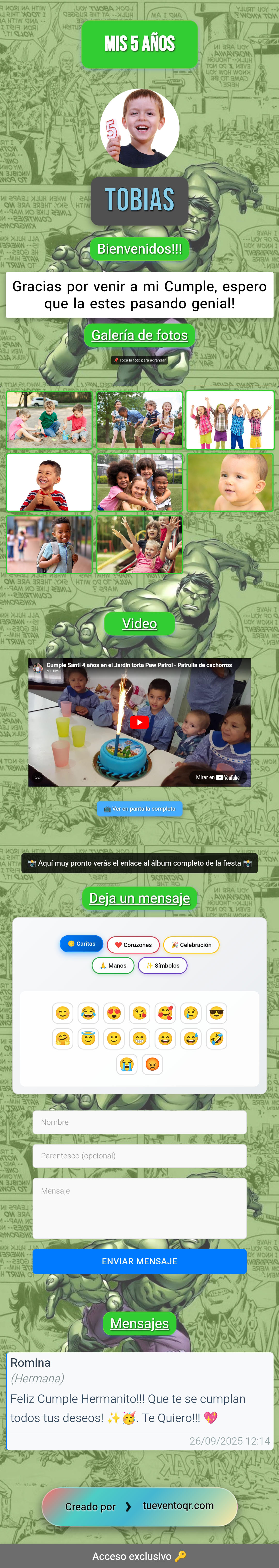 Ejemplo de diseño para celebración